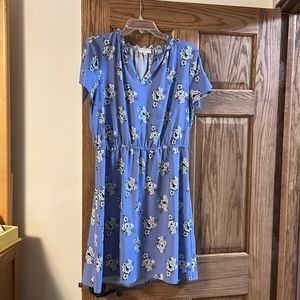 Loft outlet Large blue flowered dress
